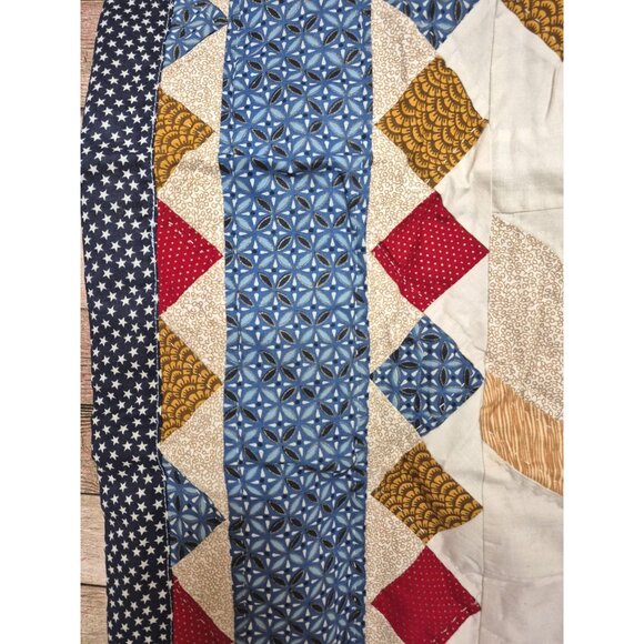 VTG Patchwork Quilted Angel American Pacific Standard Pillow Sham Boho Country - Picture 6 of 8